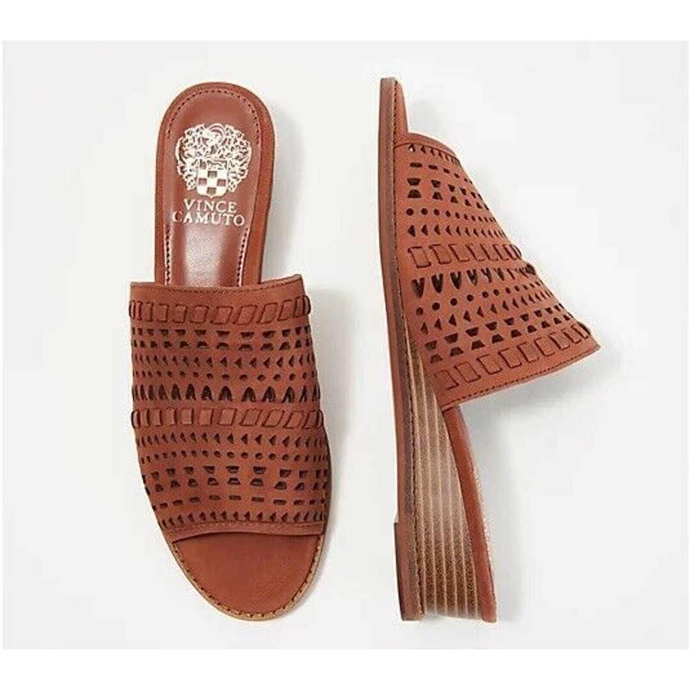 Vince Camuto Rallema Wedge Sandals Leather 9 WIDE